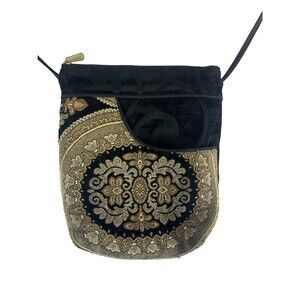 Danny K Crossbody Floral Tapestry Paisley Adjustable Bag Pockets Zip Up Y2K